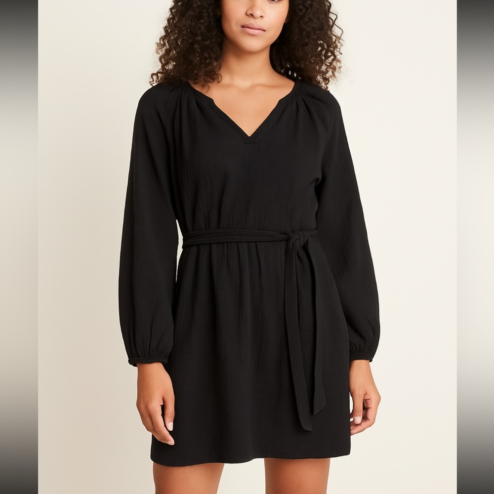 GAP Black Long Sleeve Dress with Belt